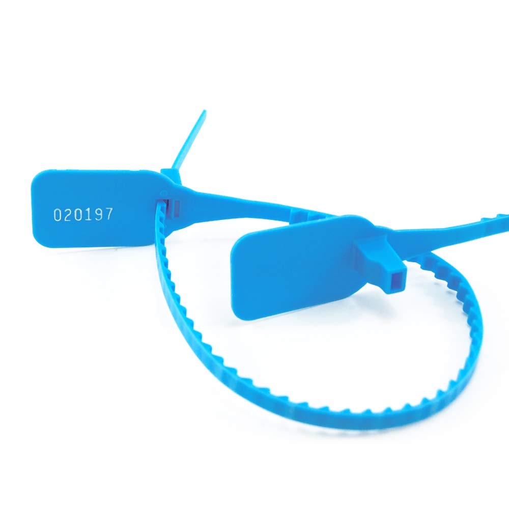 Fascette for cavi, 1000 fascette di sicurezza Etichetta di sicurezza Fascette numerate Sigilli anti-manomissione sicuri Lucchetto in plastica autobloccante (Azzurro)
