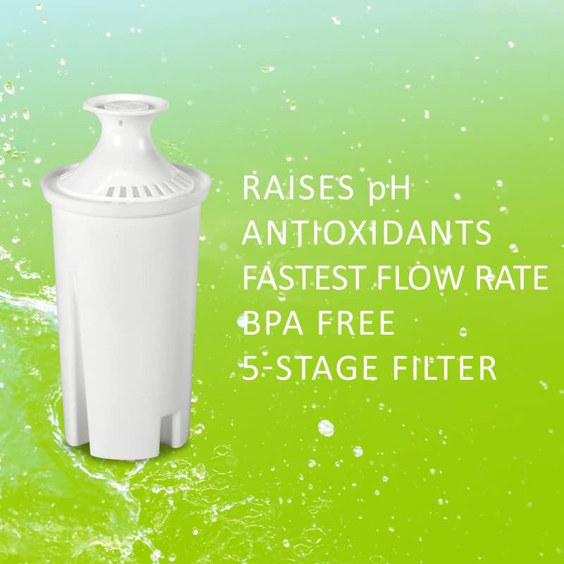 Miniatura 7 de Filtro de repuesto de agua alcalina, compatible con jarra Brita (paquete de 6)