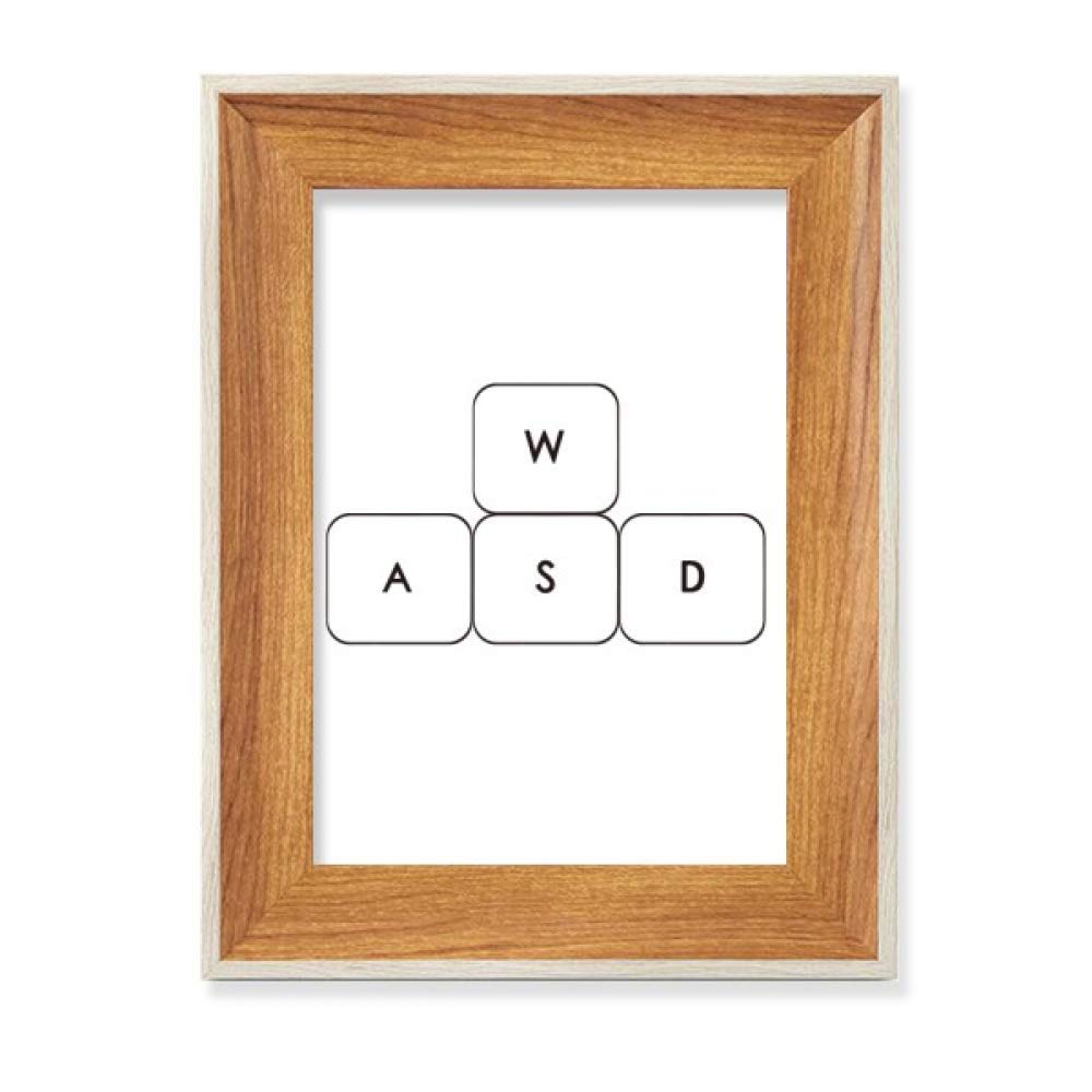 Tableau Art Peinture Cadre de Photo en Bois Bureau Clavier ASWD Fenêtres