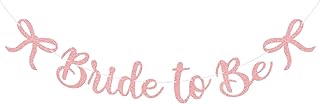 Bride to Be Banner, Rose Gold Bride to Be with Bow Glitter Bachelorette Bridal Party Banner BRIDE TO BE Sign for Rose Gold Bachelorette Bridal Shower Wedding Engagement Hen Party Decorations