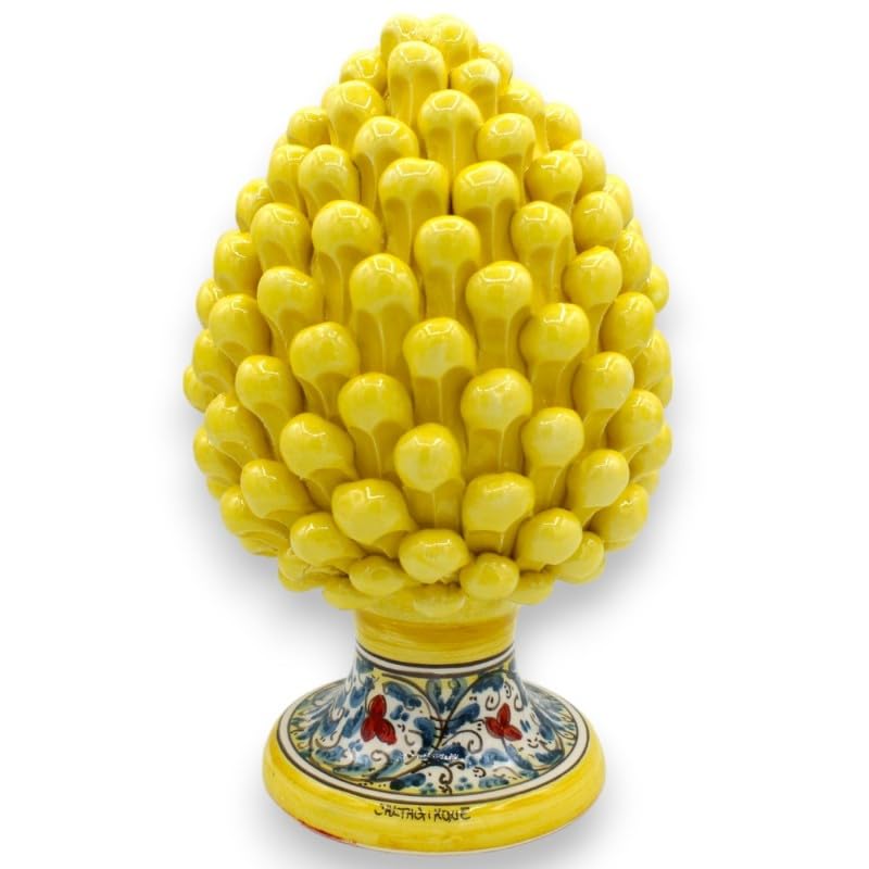 Piña siciliana amarilla de cerámica para decoración elegante de salones y entradas