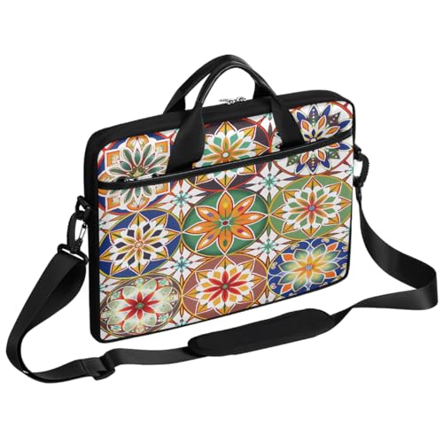 Bolso para laptop con diseño geométrico colorido 15 pulgadas miniatura 1