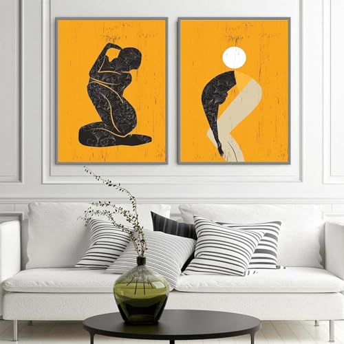 Décoration murale de salon avec affiche d'art abstrait corps féminin 40x50cm