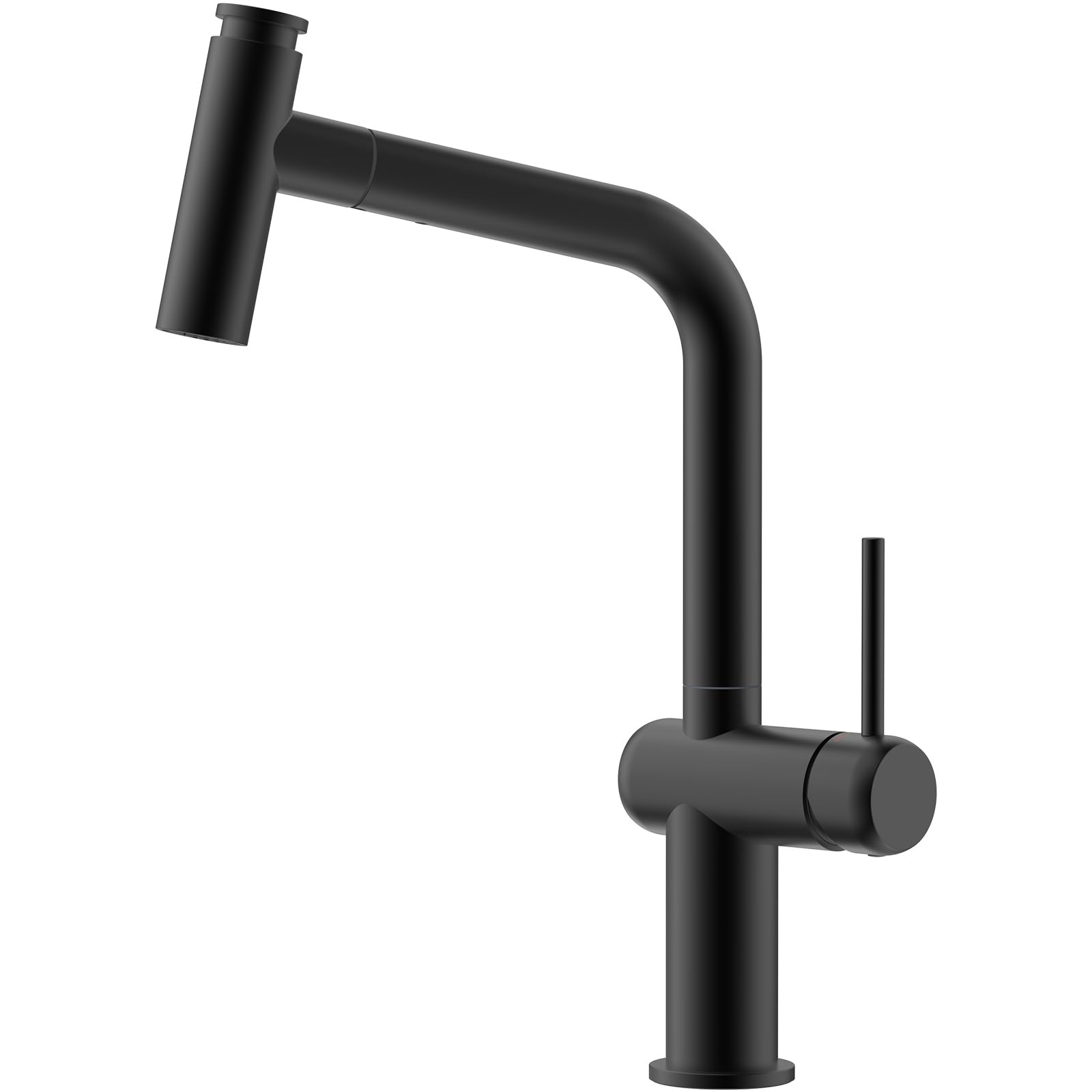 CECIPA Miscelatore Cucina Nero, Rubinetto Lavello Cucina Nero con Doccetta | Rubinetto con Doccetta Estraibile, 2 Tipi di Getto, Girevole a 360°, Leva Singola, in Acciaio Inox, Nero