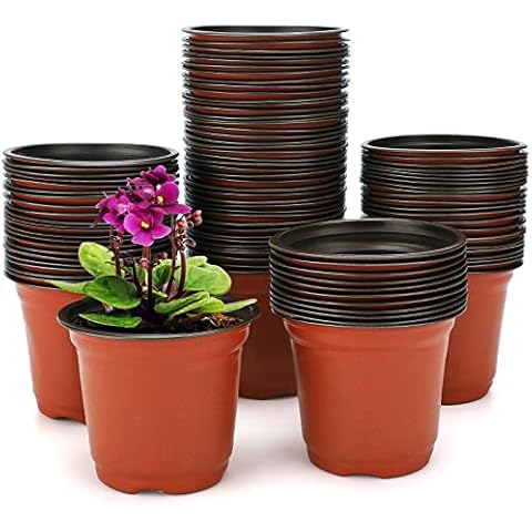 KINGLAKE 100 Pcs Plastic Plants Nursery Pot Cover