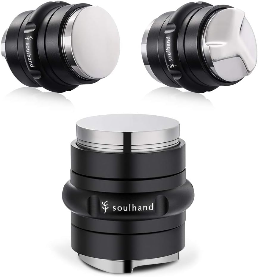 Soulhand Espresso Tamper 2 In 1 Coffee Distributor & Tamper Aluminum Dual Head 58mm Espresso Distributor Leveler Tool with Custom Gift Box for Portafilter Espresso Coffee Grounds