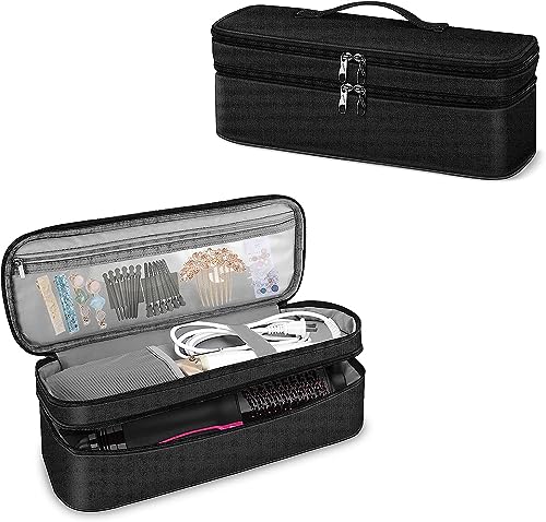 Sithon Double-Layer Travel Carrying Case For Revlon One-Step Hair Dryer/Volumizer/Styler, Water Resistant Storage Organizer Bag Compatible With Shark Flexstyle Attachment (Bag Only) (Black) #TOP16
