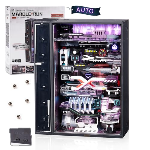 ROBOTIME 立体パズル 3dパズル 電動 マーブルラン 可動式モデル パラレルワールド 未来都市 ライト付き DIY 組み立て 工作キット クラフト 暇つぶし 知育玩具 中学生 大人向け プレゼント カッコイイ インテリア (The Future C