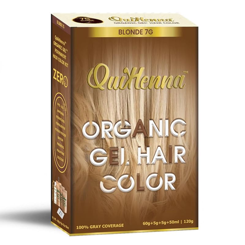 QuikHenna Organic Hair Colour Gel 7G Golden Blonde - PPD & Ammonia Free Permanent Natural Hair Color, 100% Grey Coverage, Long Lasting Gel Colour for Men & Women, 120gm-picture-19