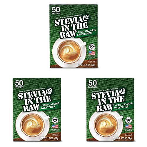 Stevia In The Raw, Plant Based Zero Calorie Sweetener, Sugar Substitute, Sugar-Free Sweetener For Coffee, Hot & Cold Drinks, Suitable For Diabetics, Vegan, Gluten-Free, 50 Count Packets (Pack Of 3) #TOP23