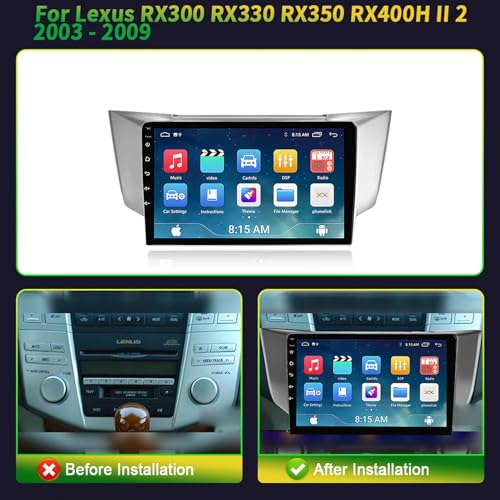 Autoradio Bluetooth Android 13 écran tactile compatible Lexus RX350 RX400H navigation - 3
