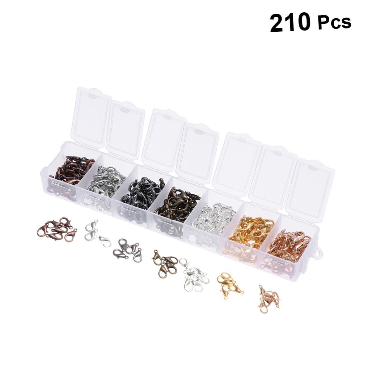 NUOBESTY 630pezzi Chiusure Lega Di Zinco Per Gioielli Composto Da Per Creazioni Fai Te Pratico Kit Di Accessori Per Bracciali Collane e Portachiavi