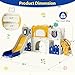 Arlopu 10-in-1 Large Toddler Slide Set, Kids Slide Climber Playset with Drawing Board, Basketball Hoop, Sturdy Baby Playground, Indoor Outdoor Playhouse for Boys and Girls Upgraded (Yellow & Blue)