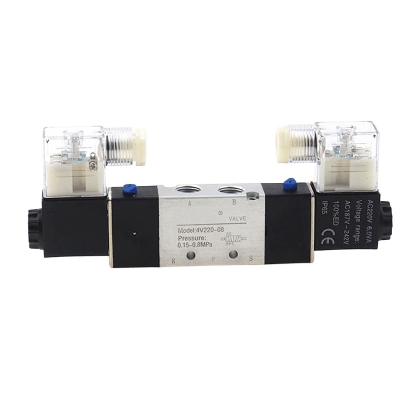 Électrovanne 5 voies 2 positions 4V220-08 double bobine DC24V raccord 12mm