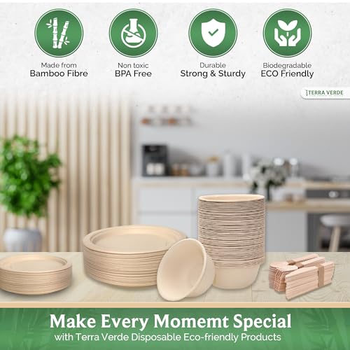 Cubiertos de madera de abedul pulida sin astillas Terra Verde, pack de 150 piezas de alta calidad 7