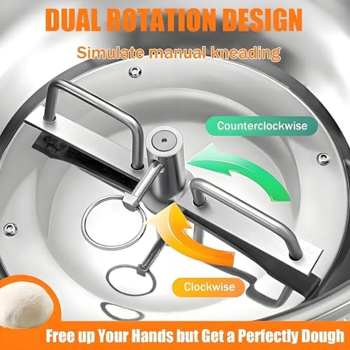 Commercial Dough Mixer 8KG/5KG - Heavy Duty Flour Mixing Machine with Touch Control, 0-30 Min Timer, Ideal for Bakeries, Restaurants, Pizza & Bread Dough image 4