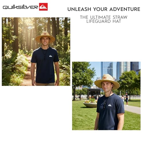 Image of Quiksilver Men's Wide Brim Outdoor Lifeguard Straw Sun Hat
