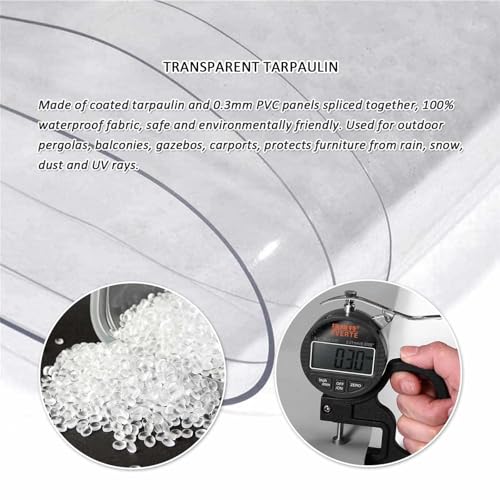 Lona transparente de vinilo impermeable de 3.8 x 2.2 m para paneles laterales 6