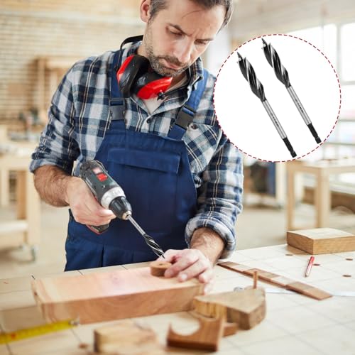 2Stück Professionelle Holzbohrer 17x165mm Schneckenbohrer Selbstvorschub mit 1/4 Zoll Sechskantschaft, langlebige Kohlenstoffstahlbohrer, manueller Holzbearbeitungsbohrer für Hartholz