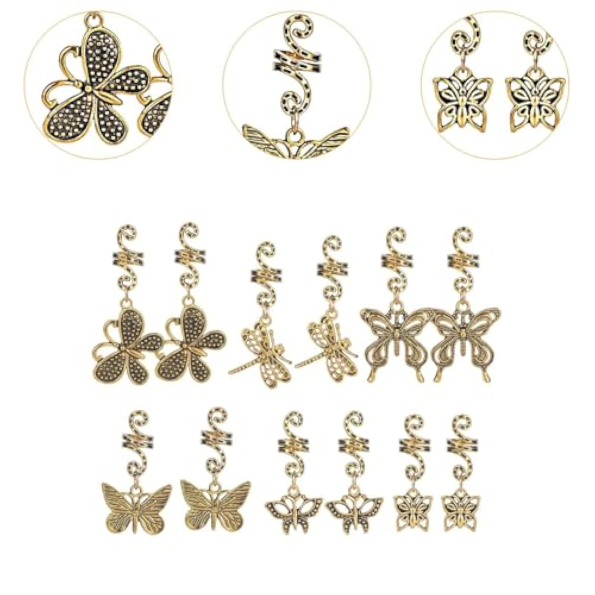 12Pcs Hair Rings for Braids Hair Jewelry Dreadlocks Beads