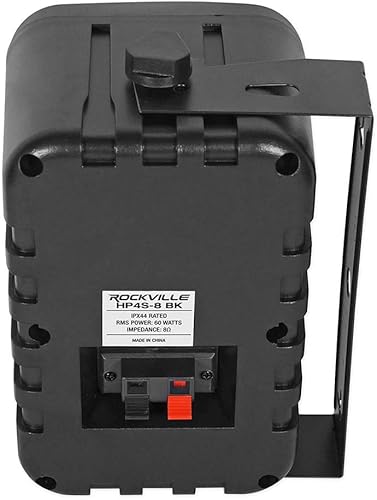 Miniatura 4 de Rockville (2) HP4S-8 BK Altavoces giratorios de cine en casa para exterioresinteriores de 4 pulgadas en negro, 4 pulgadas 8 ohmios