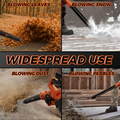COMOWARE Leaf Blower Cordless, 210 CFM & 3 Speed Levels, Electric Cordless Leaf Blower with 4.0Ah Battery, 270° Adjustable Handle, 3 Nozzles, Blowers for Lawn Care, Yard, Blowing Leaves, Dust, Snow by COMOWARE - Image 7