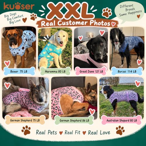 Kuoser Dog Recovery Suit, Female Male Spay Neuter Surgery Suit, Pink, XXL by Kuoser - Used condition - Image 6