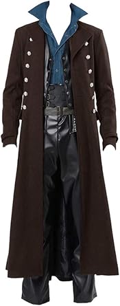 Karlywindow Mens Gothic Steampunk Jacket Medieval Renaissance Tailcoat