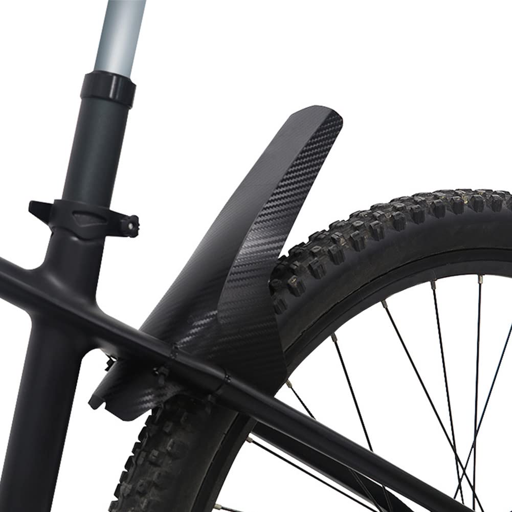 2 Parafanghi Per Mountain Bike – Anteriore E Posteriore, Universali Per 26/27,5/29 Pollici, In Plastica Con Motivo Carbonio, Con Fascette