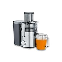 SEVERIN ES 3570 Centrifuga compatta 800W con tubo di riempimento XXL e 2 velocità, Centrifuga elettrica con capacità succo 1.1 L e 2.5 L di polpa, Centrifuga frutta e verdura, Nero