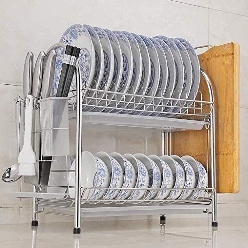 304 Edelstahl Küche Waschen und Trocknen Schüssel Rack Dish Lagerschrank Schüssel Drain Rack Platte Rack 2 Schichten