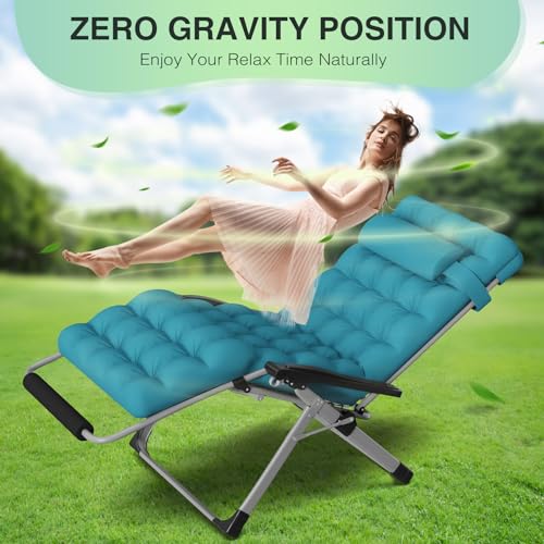 image for Suteck Oversized Zero Gravity Chair,33In XXL Lounge Chair w/Removable 
