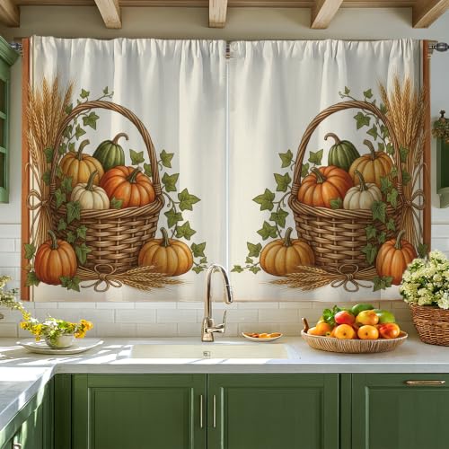 Rideaux citrouilles style rustique pour réchauffer l'atmosphère