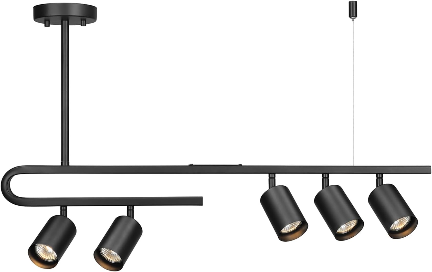 GLOBE Electric 64000121 32" 5-Light Track Lighting, Matte Black, Side Canopy, Lighting for Kitchen, Bathroom, Bedroom, or Dining Room, Living Room Ceiling Lights, Light Fixture, Kitchen Island Lights