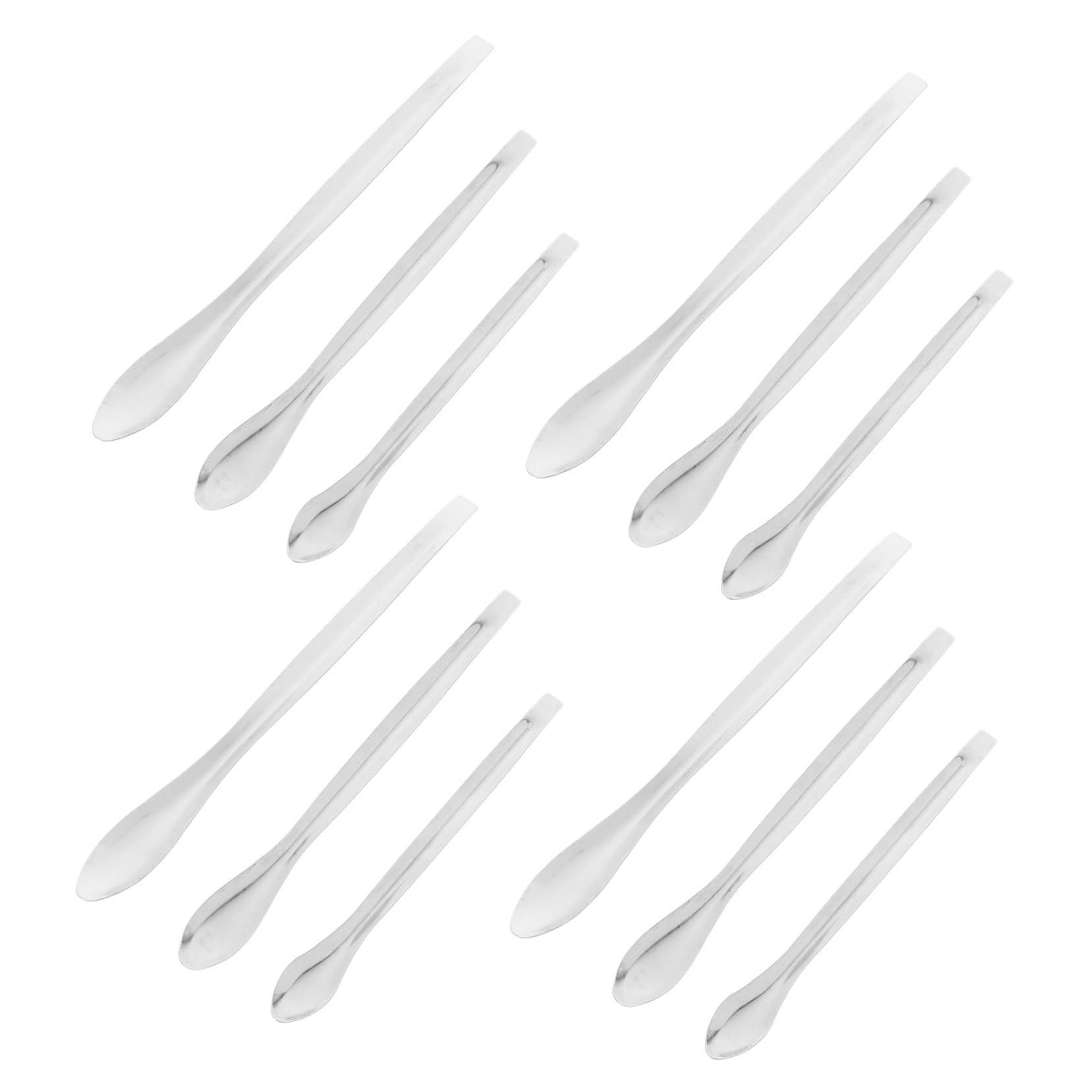 Veemoon 12 Pack Stainless Steel Lab Sampling Spoons Reagent Scoops Mixing Spatula for Lab Lab Mixing Scoop Set