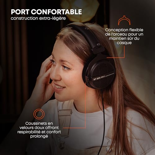 Casque beyerdynamic DT 990 Pro 80 Ohm Noir eviter fatigue auditive studio