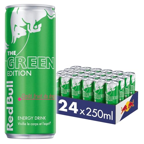 Red Bull, Boisson énergisante, goût fruit du dragon 250ml (lot de 24 canettes)