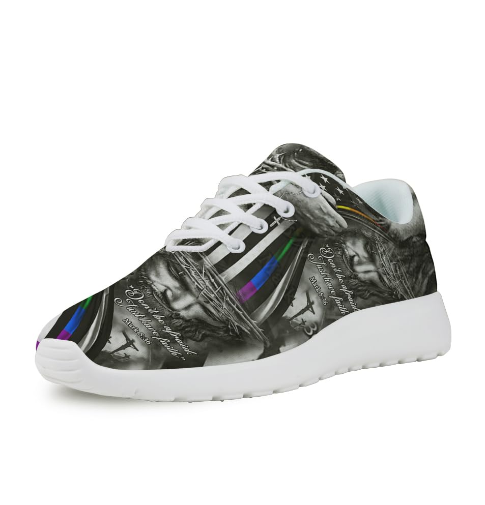 Jesus Christian Rainbow Thin Line Shoes for Women Men Trail Running Casual Fashion Sneakers Slip-on Tennis Shoes