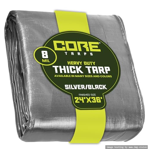 Core Tarps Heavy Duty 8 Mil Tarp Cover (24x36) waterproof