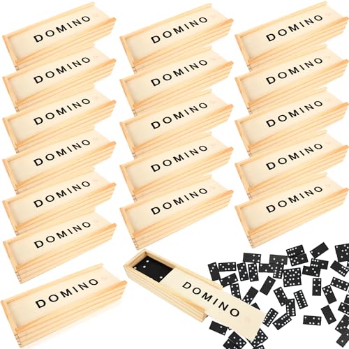 Set clásico de dominó de madera mini 18 piezas