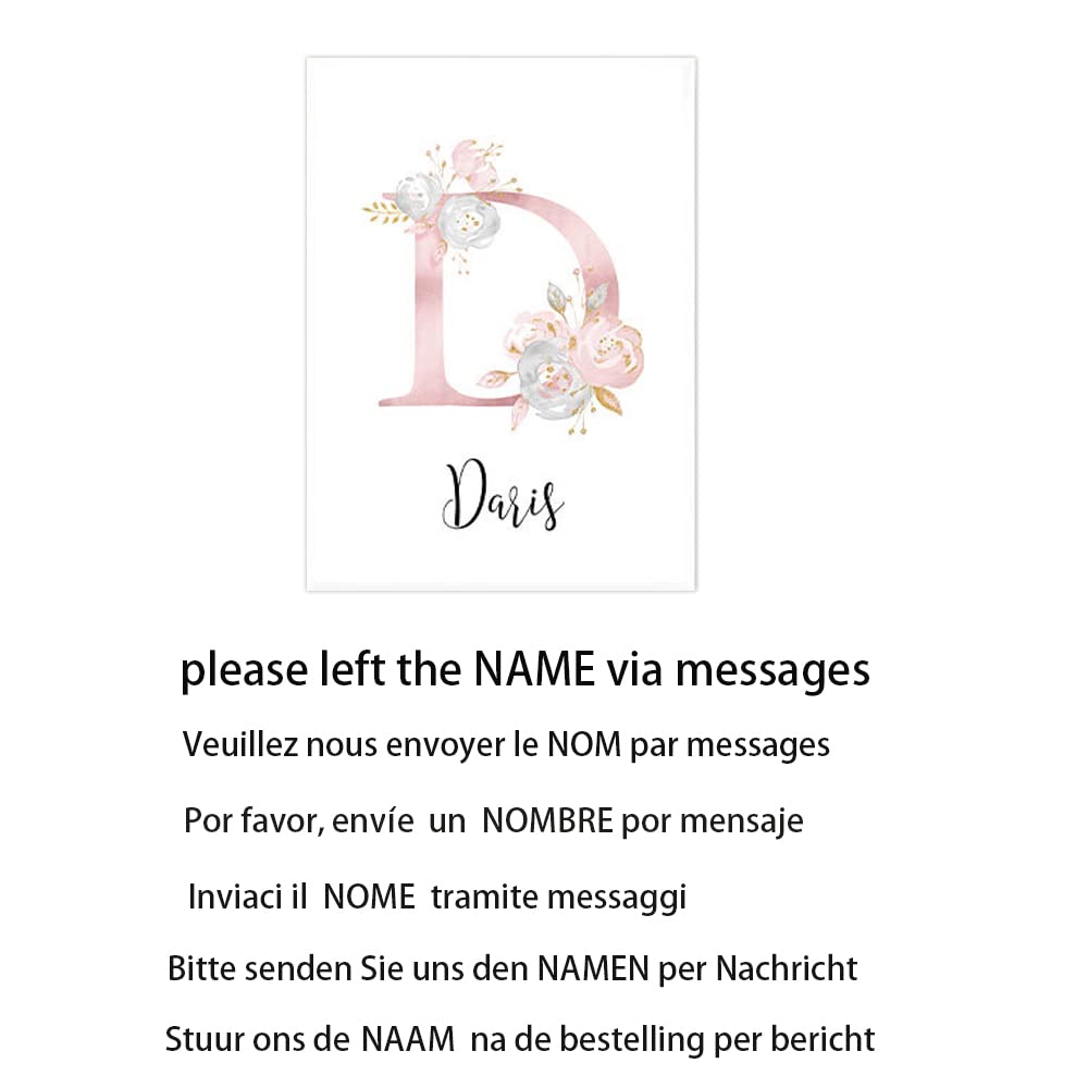 Youihom 3 Affiche Prenom Bebe Tableau Safari Elephant Lion Posters Personnalisé Garcon Fille Décoration Chambre Murale Toile Enfant Cadeau 30 x 40 cm sans Cadre