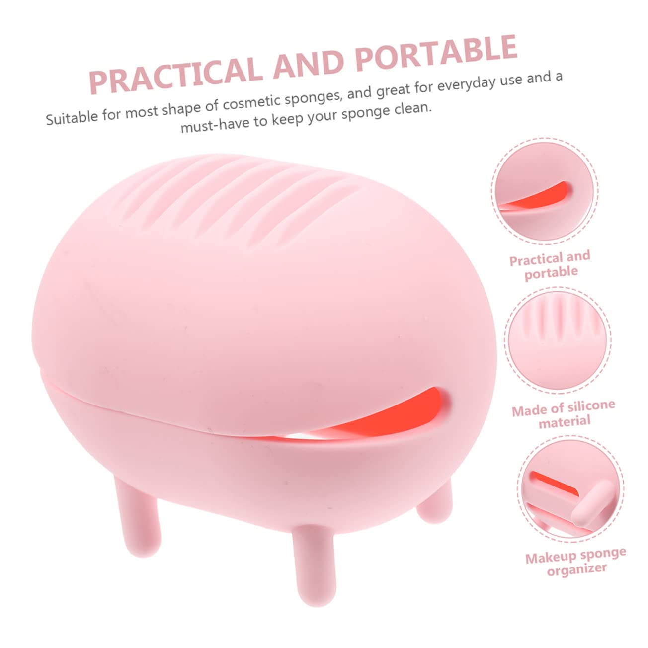 FRCOLOR 4 juegos de herramientas de belleza de silicona para secar esponjas de belleza, esponjas de maquillaje, esponja de maquillaje, estuche de viaje, cepillo de maquillaje, caja de esponja, sello