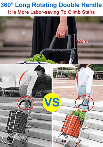 KEYOZA Einkaufstrolley, faltbarer Einkaufswagen auf Rädern, großer und leichter Einkaufstrolley mit abnehmbarer Tasche… – Bild 5