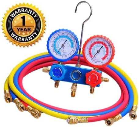 A HVAC Refrigerant R12 R22 R134 Diagnostic Testing Manifold Gauge Charging Set