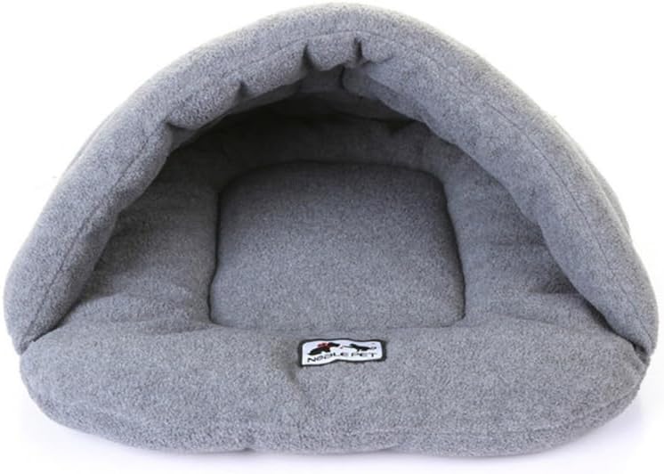 POPETPOP Pet Cave Bed, Cotton Soft Dog Sleeping Bag for Winter Warm, Thermal Pet Sleeping Nest for Small Dogs Cats Puppies Kitten (S, 18.9 X 14.9 Inch)