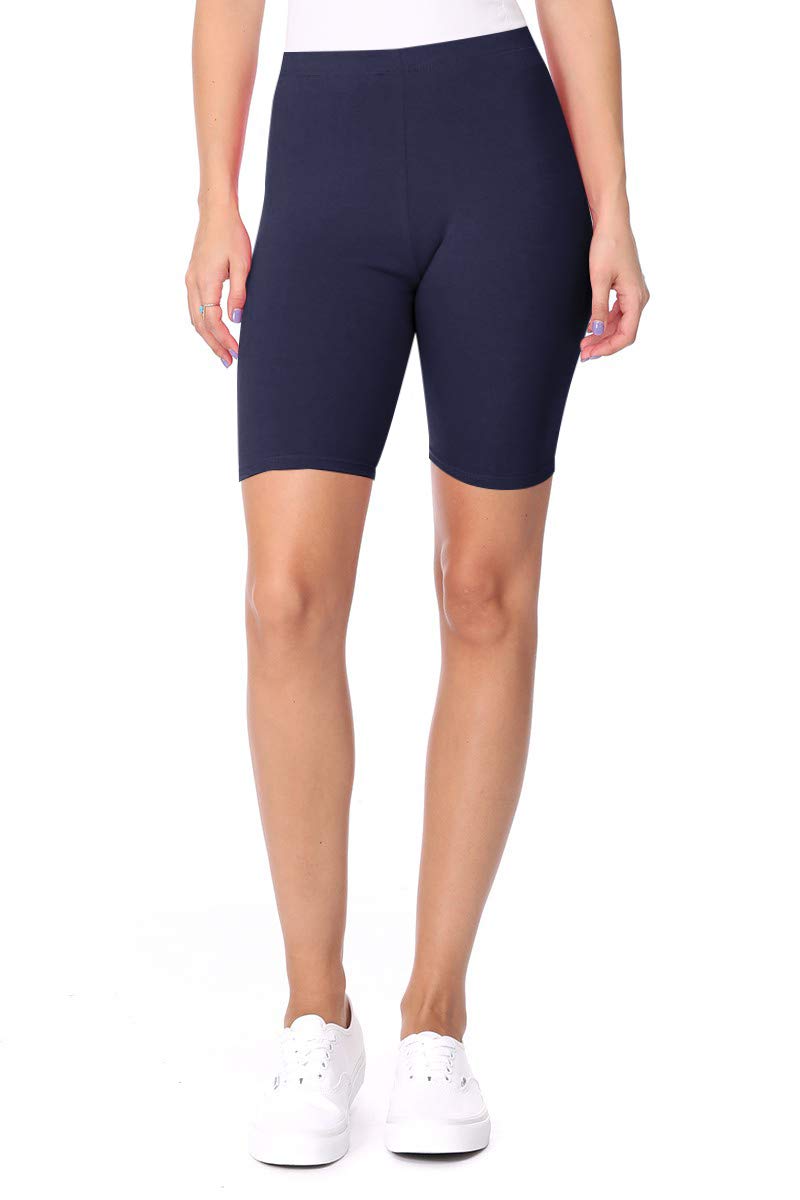 FashionJOA Activewear Workout Cycling Yoga Running Biker Shorts Navy XL