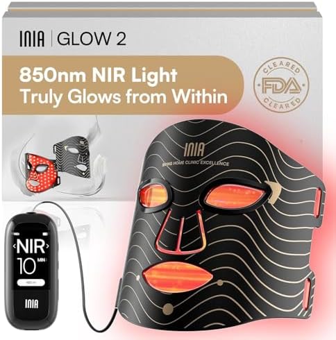 Máscara facial LED INIA: máscara de terapia de luz roja con 4 mod...