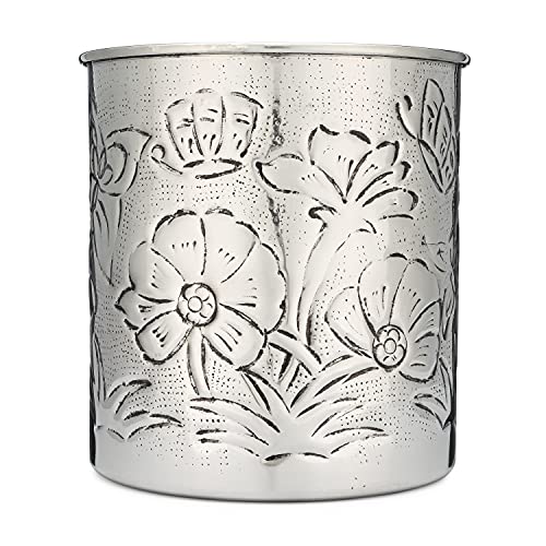 Old Dutch International Embossed jumbo tool caddy, Stainless Steel – 4Qt, “Butterfly”