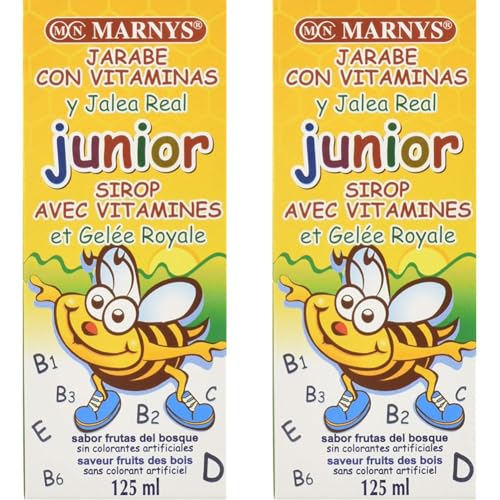 Marny's Jarabe JUNIOR Multivitamínico con Jalea Real y 12 Vitaminas 125ml Sabor Frutas del Bosque (Paquete de 2)