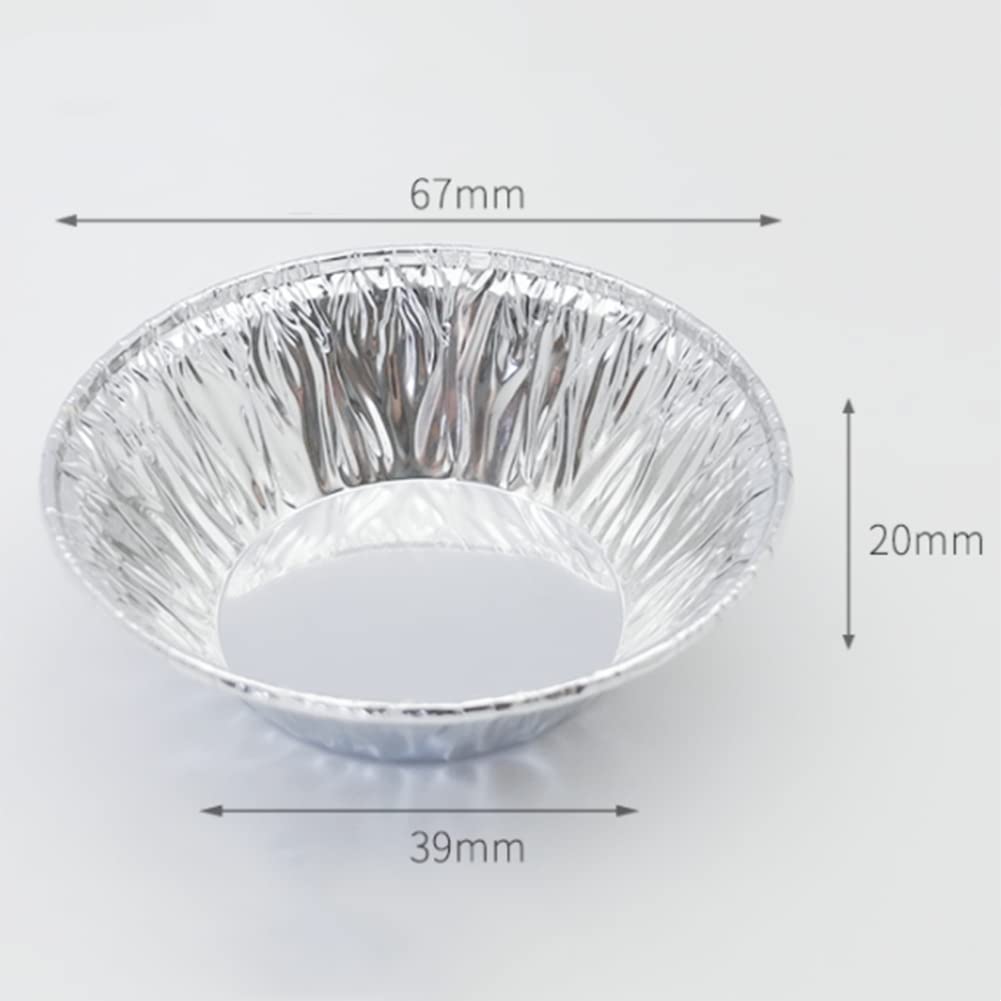 100 piezas de molde aluminio para tarta huevo, molde redondo grande para magdalenas, molde para tarta huevo reutilizable, molde para tarta huevo, molde para pudín, herramientas para hornear cocina DIY